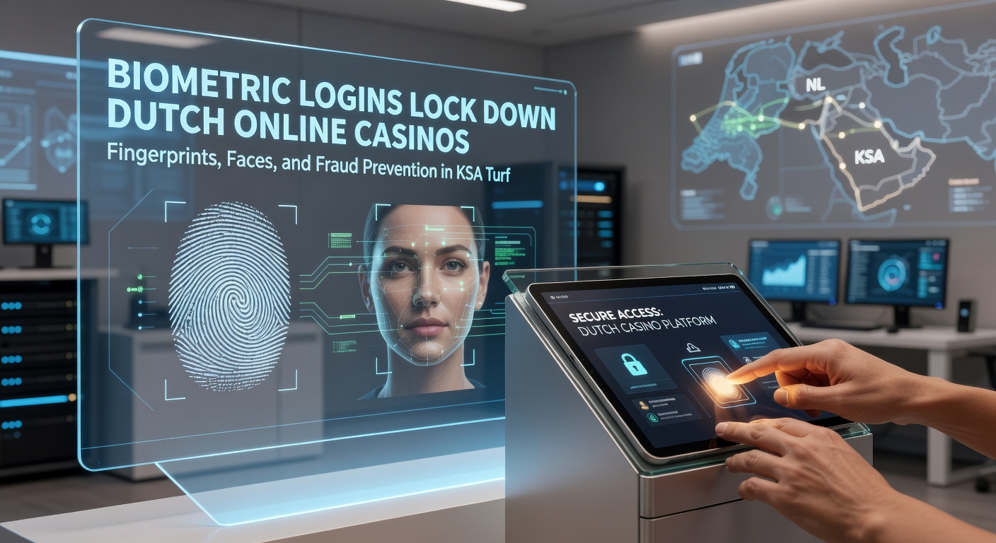 Biometrische scan van vingerafdruk en gezichtsherkenning bij login van een Nederlands online casino