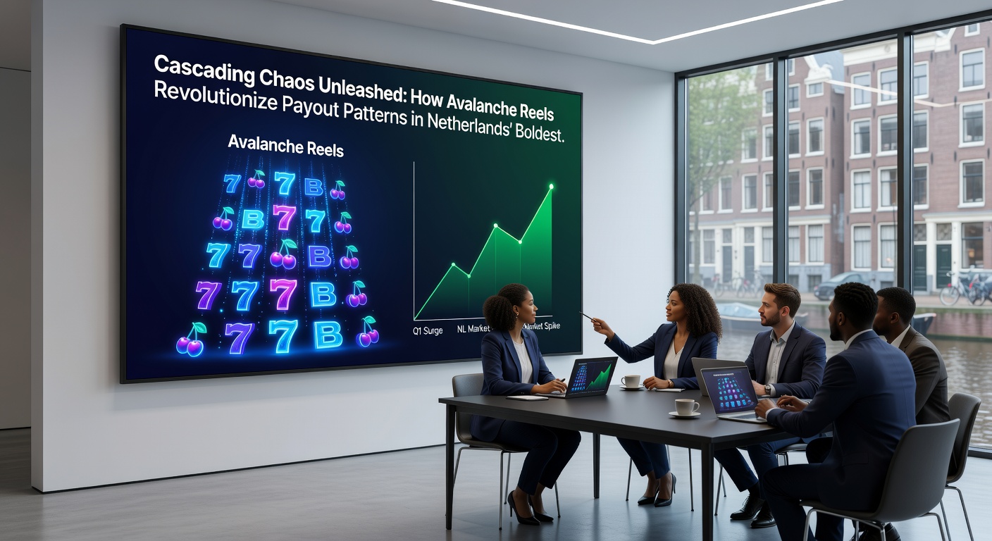 Grafiek van uitbetalingspatronen in avalanche slots, met stijgende multipliers en ketenreacties zichtbaar in een Nederlands casino-interface
