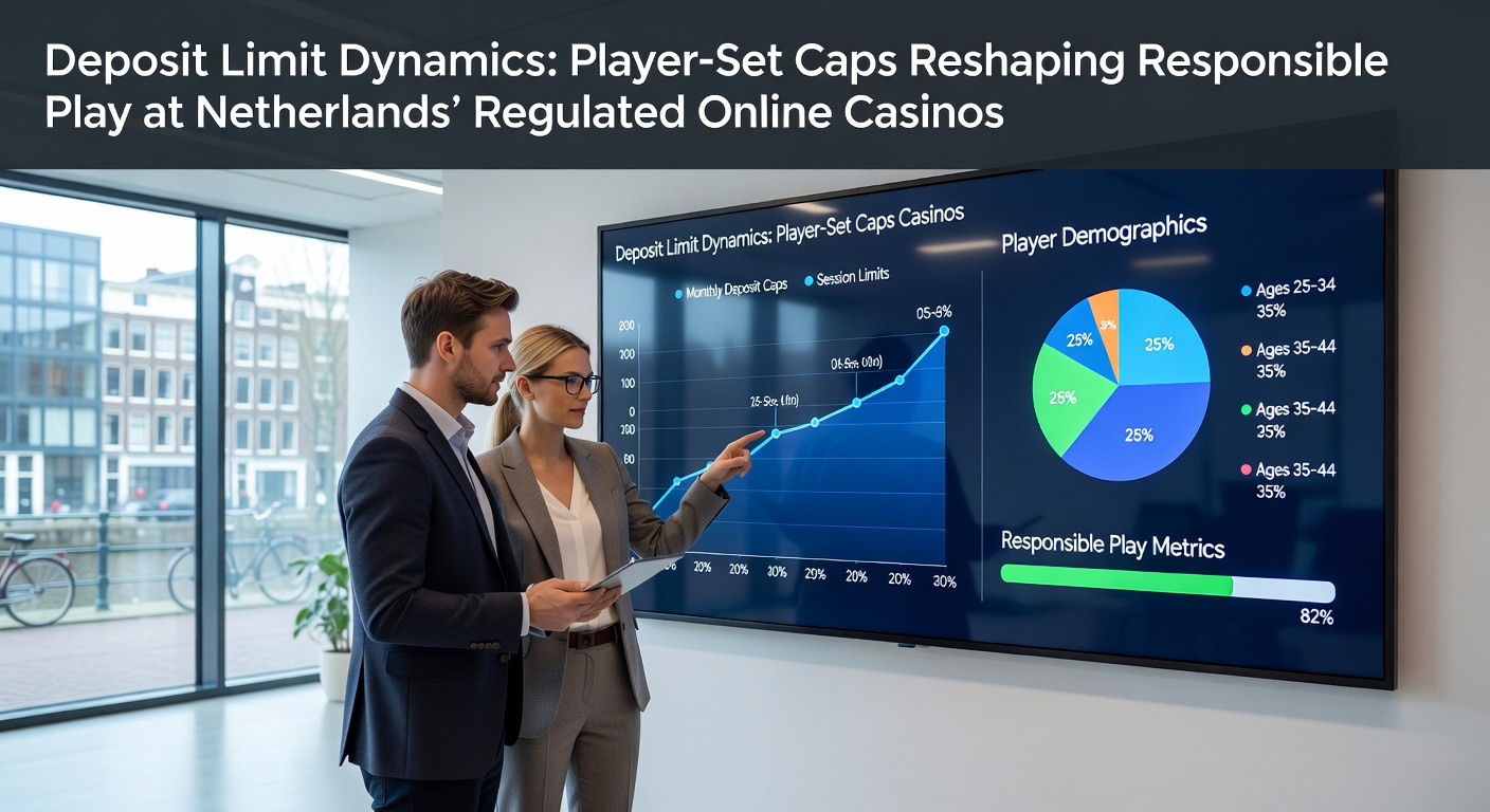 Grafiek met dalende stortingscurves en stijgende verantwoorde speelpatronen bij Nederlandse online casinos, gebaseerd op KSA-data tot maart 2026
