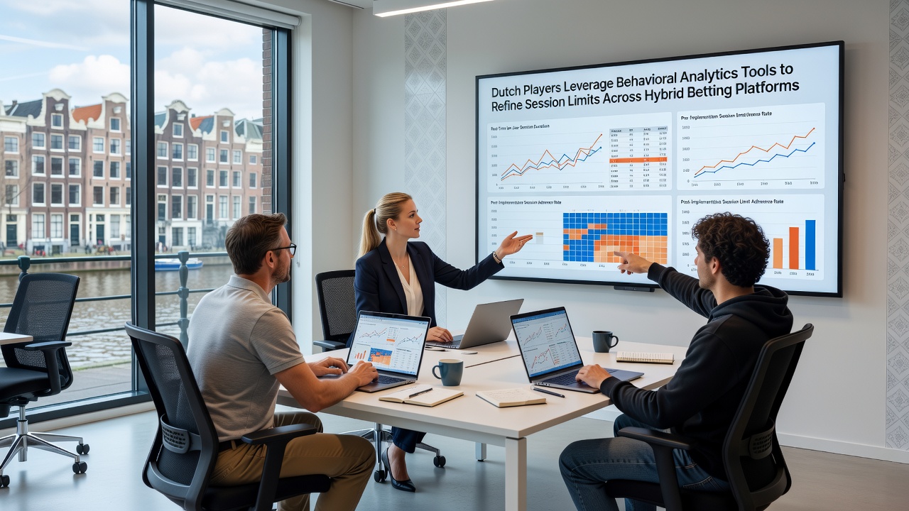 Analyse dashboard met sessielimieten op een Nederlands hybride gokplatform