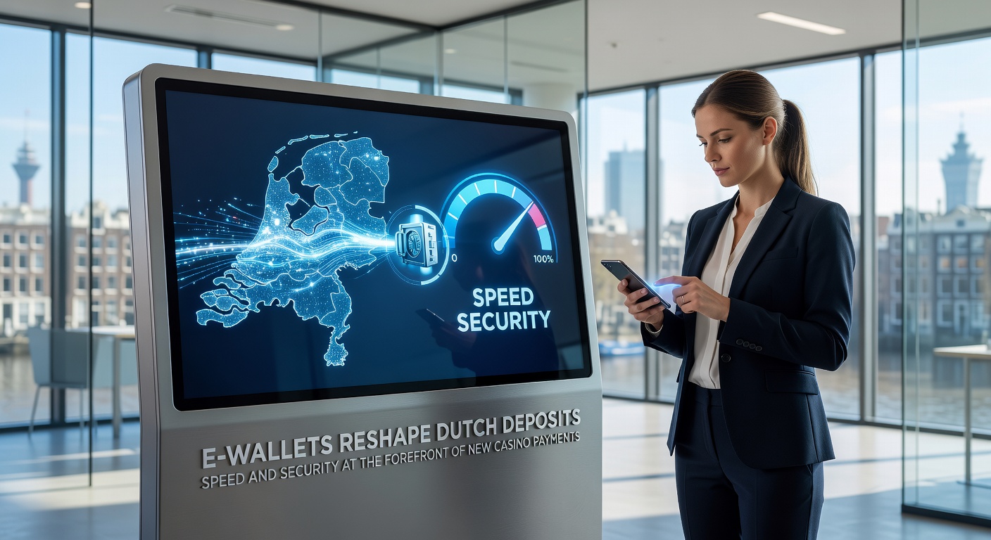 Grafiek met groei van e-wallet transacties in Nederlandse online casinos, tonen stijgende lijnen voor snelheid en adoptie