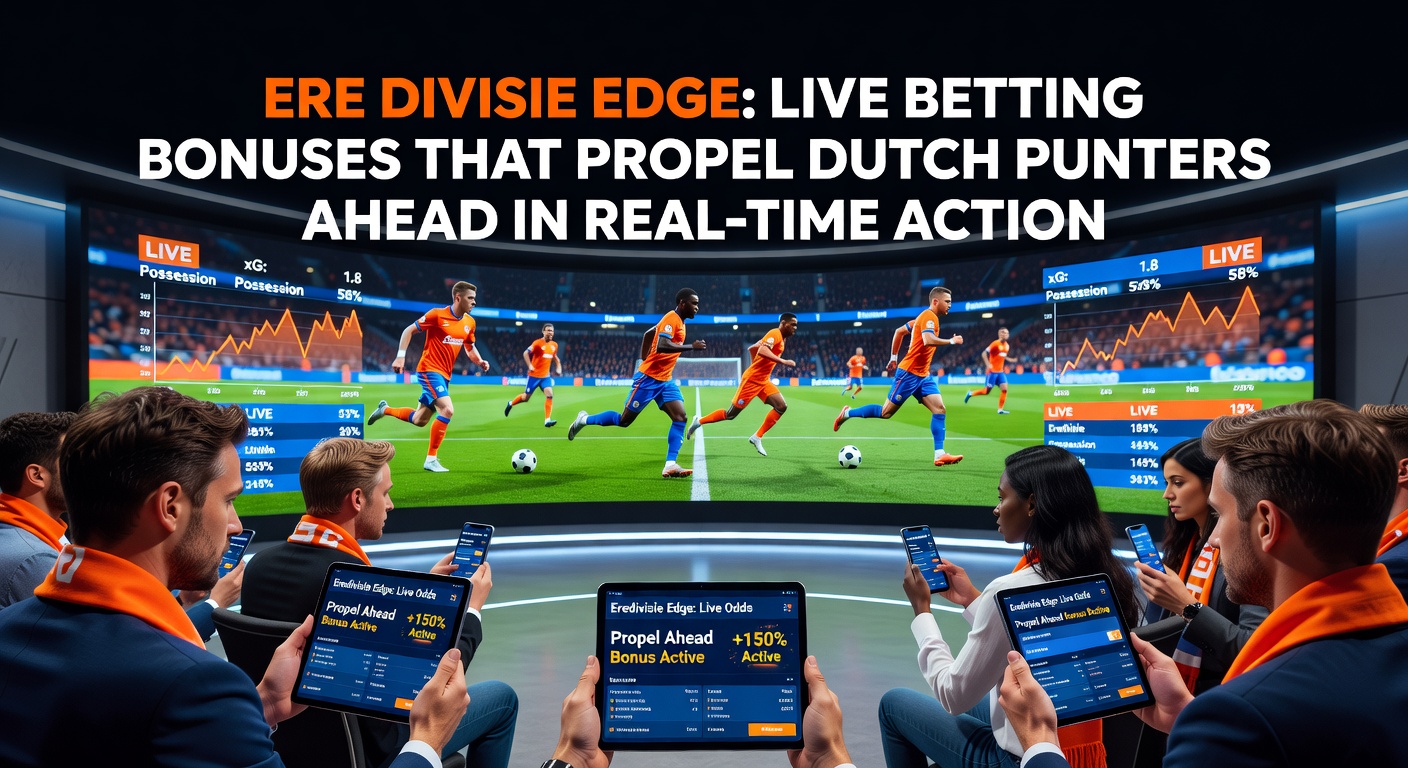 Spannende Eredivisie-wedstrijd met live betting-schermen op de achtergrond, waar fans real-time inzetten plaatsen