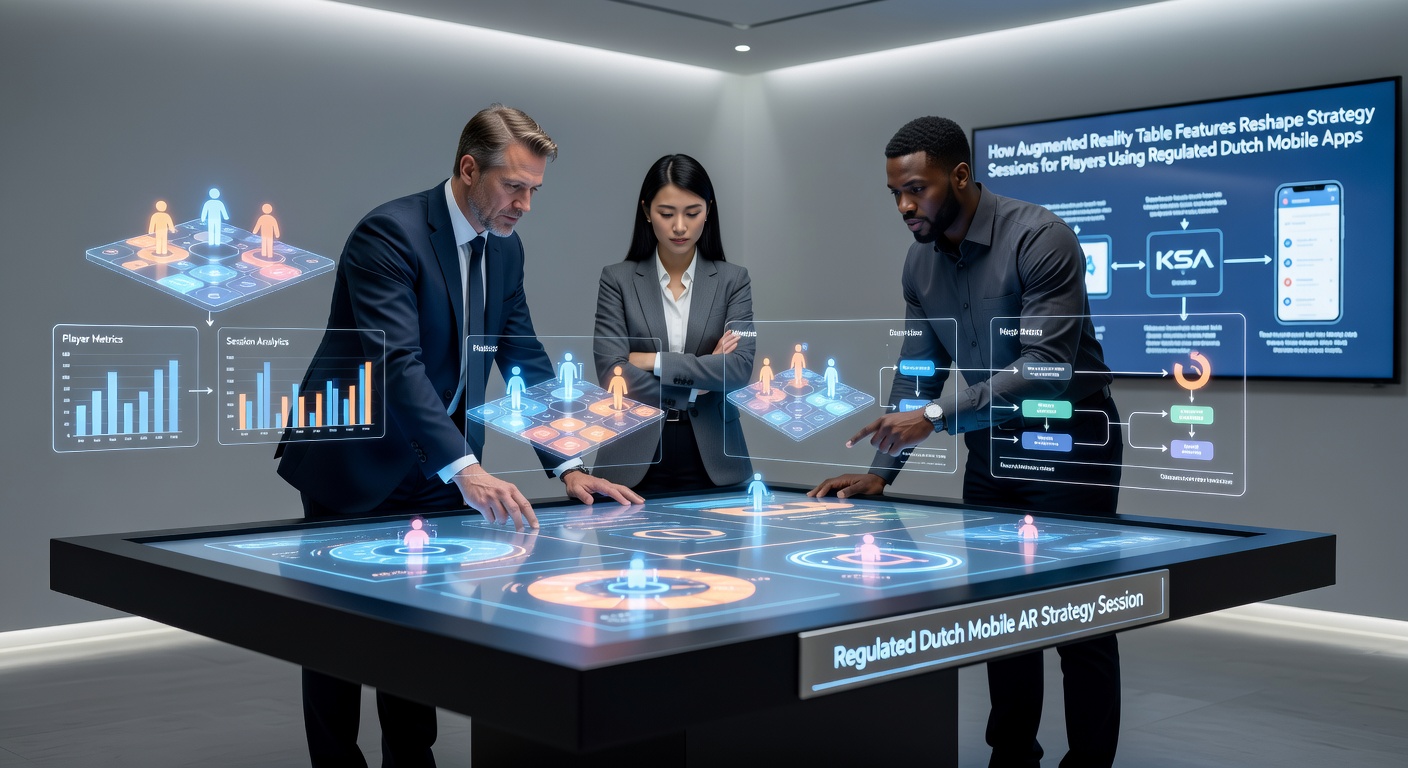 Augmented reality interface op een Nederlandse mobiele gokapp toont realtime tafelstatistieken en overlays tijdens een live blackjack sessie