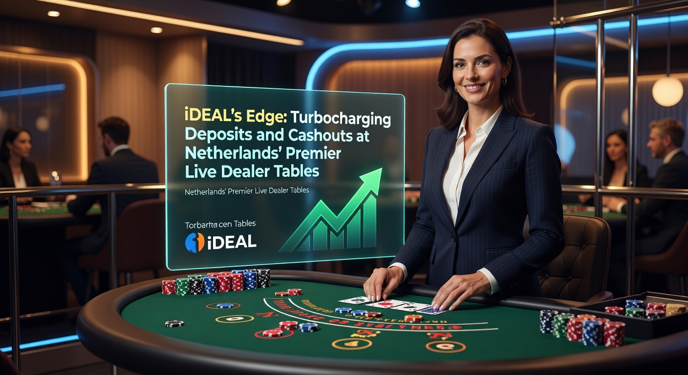 Schermafbeelding van een live dealer blackjacktafel met iDEAL betaaloptie zichtbaar, spelers plaatsen inzetten in real-time