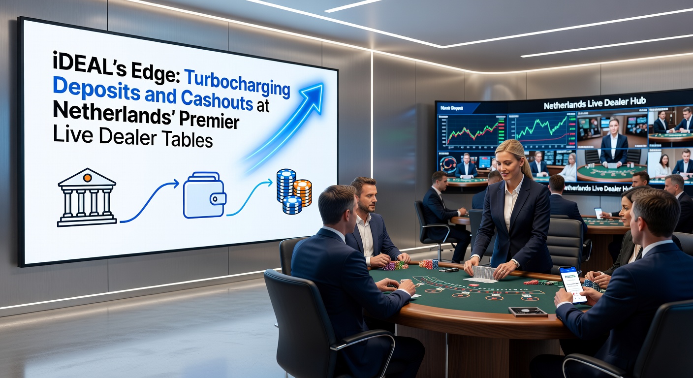 Grafiek met statistieken over iDEAL transactie tijden bij live casino's, tonen pieken in snelheid voor deposits en cashouts