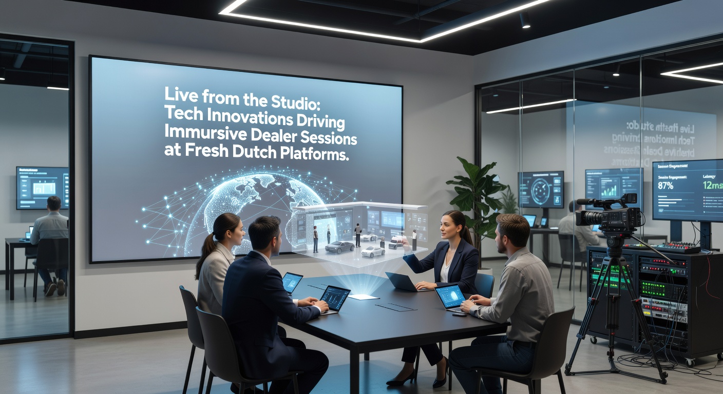 Moderne live dealer studio met high-tech camera's en multi-angle opstellingen voor Nederlandse online casino platforms