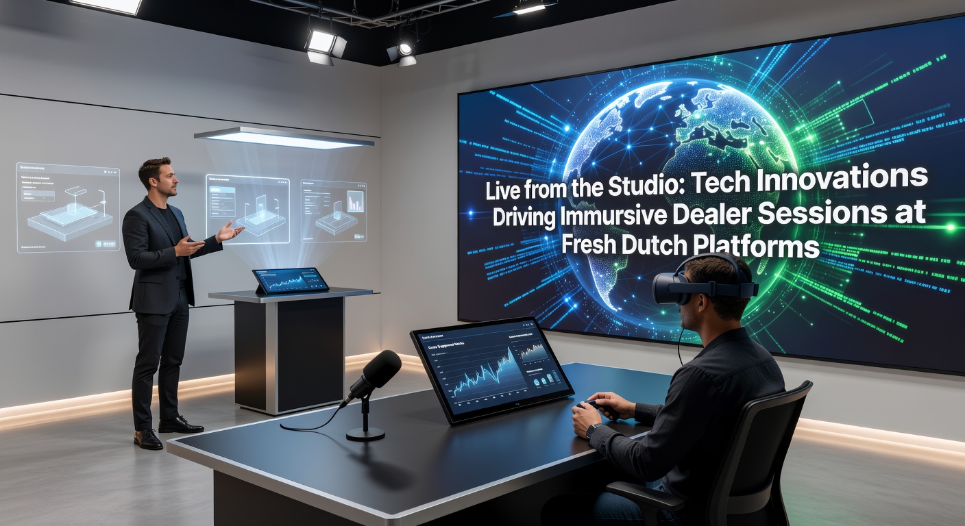 Close-up van geavanceerde VR/AR integratie in een live dealer blackjack sessie op een Nederlands platform, met multi-scherm weergave