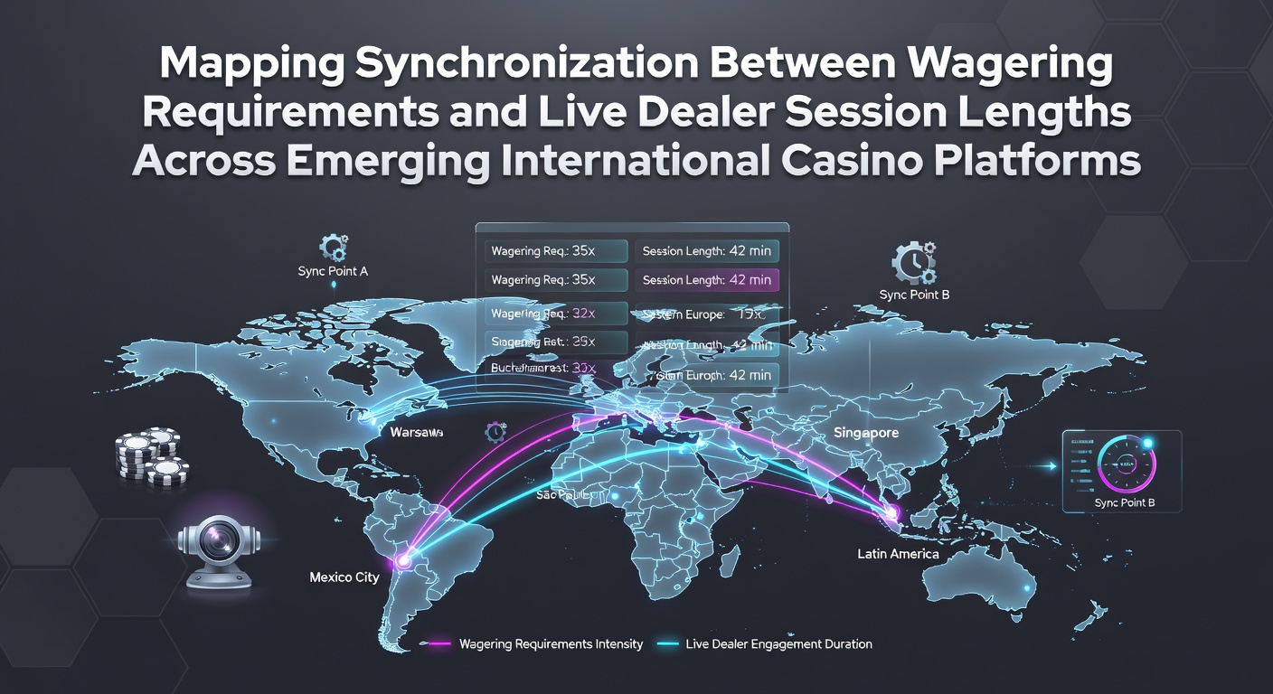 Diagram dat de synchronisatie tussen inzetvereisten en live dealer sessielengtes illustreert op internationale casinoplatforms