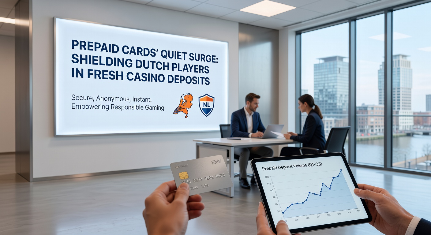 Grafiek met stijgende prepaid card transacties in Nederland, inclusief KSA-logo en casino icons
